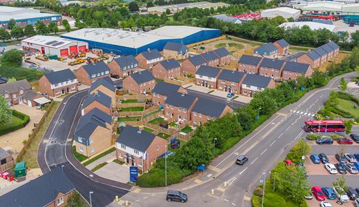 Aerial view of our Pinchbeck development